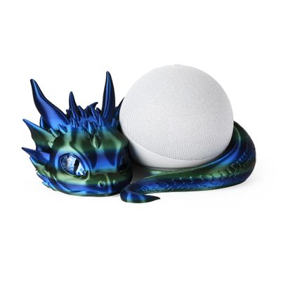 Dragon Stand for Echo Dot 4th/5th Gen, 3D Printed Smart Speaker Holder and Exquisite Desktop Decoration (Blue Green)