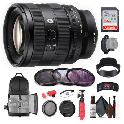 Sony FE 20-70mm f/4 G Lens (SEL2070G) Full-Frame E-Mount | Ultra-Wide to Standard Zoom | 64GB Card, Backpack, Flex Tripod, Filter Kit & More