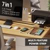 Kable Kontrol Recessed Power Strip Kit with Fast Charging 2 PD65W USB-C Ports, 2 USB-A ports, 3 Power Desk Outlets, Replaceable Wooden Finish Panel Plate Flush Mount Furniture Charging Station Grommet view 3