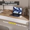 Kable Kontrol Recessed Power Strip Kit with Fast Charging 2 PD65W USB-C Ports, 2 USB-A ports, 3 Power Desk Outlets, Replaceable Wooden Finish Panel Plate Flush Mount Furniture Charging Station Grommet view 4