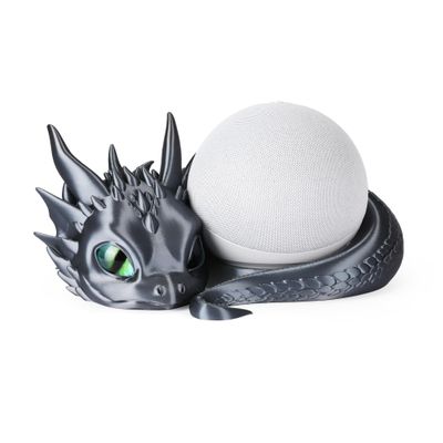 Dragon Stand for Echo Dot 4th/5th Gen, 3D Printed Smart Speaker Holder and Exquisite Desktop Decoration (Black)