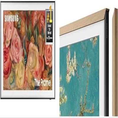 SAMSUNG 65-Inch Class QLED 4K LS03D The Frame Series Quantum HDR Smart TV (QN65LS03D, 2024 Model) + Free Teak Bezel Value $199 - VGSCFA65TKB