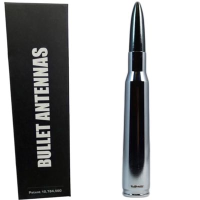 50 Caliber Chrome with Gunmetal Tip Bullet Antenna for All Ford F150 F250 F350 F450 F550 Platinum King Ranch Raptor XL XLT Lariat (Gunmetal)