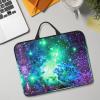 Green Blue Purple Galaxy 14in Laptop Case Sleeve Bag  Versatile Shoulder Messenger Briefcase, Designed for Business Travel view 3