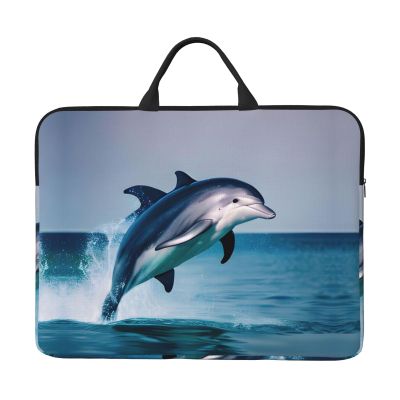 cute Dolphin 14in Laptop Case Sleeve Bag Versatile Shoulder Messenger Briefcase, Designed for Business Travel
