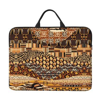 SamLng African Style Patchwork 14in Laptop Case Sleeve Bag  Shoulder Messenger Briefcase Carrying Handle and Accessory Pocket