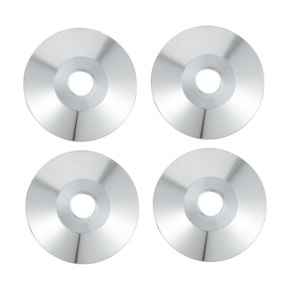 KICHOUSE Speaker Base Pad Set 4pcs Shockproof Isolation Pads Silver Chrome Steel for Speaker Protection