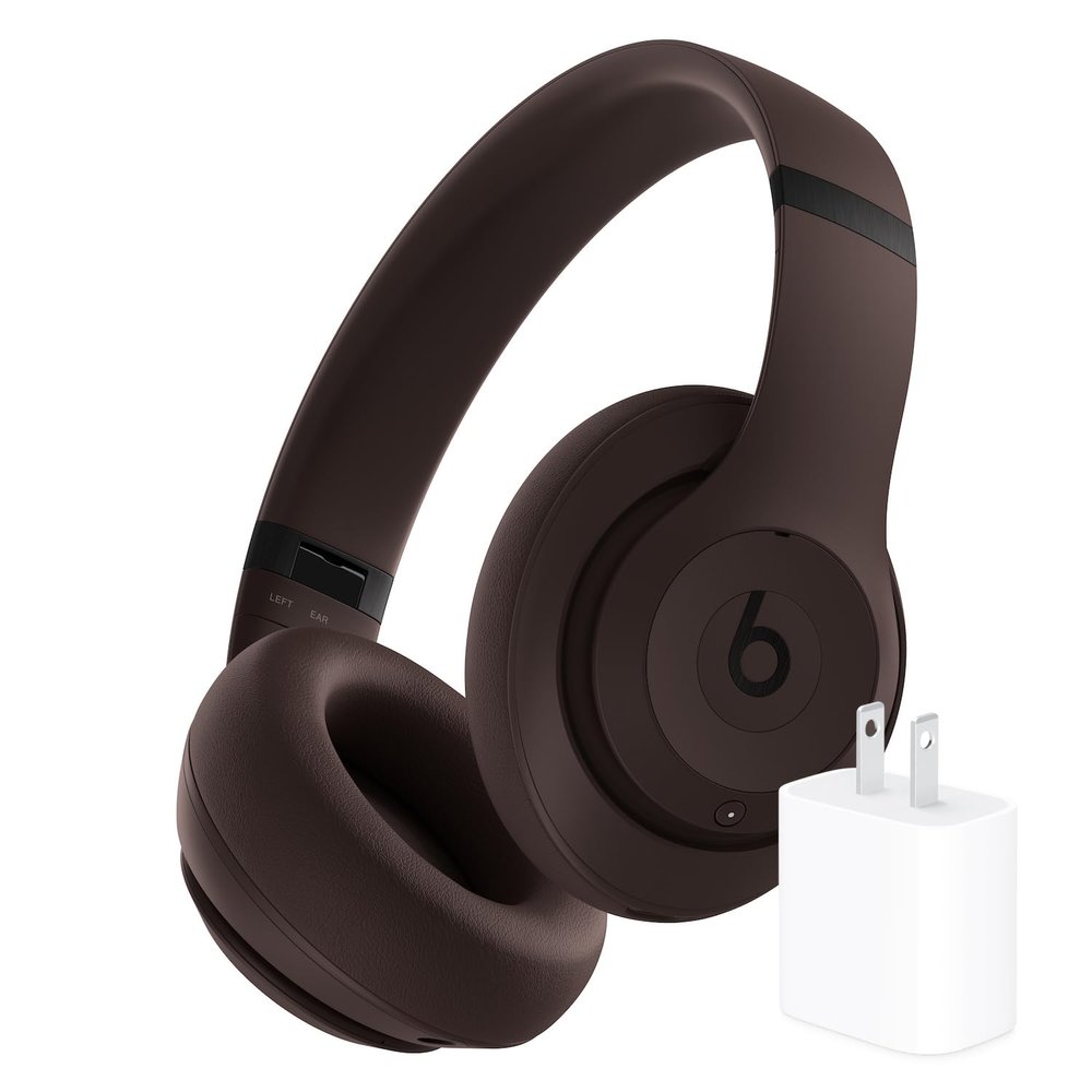 Beats Studio Pro Bluetooth Noise Cancelling Headphones with Apple 20W USB-C Power Adapter - Deep Brown