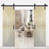K Series 72in x 84in (36in x 84in x 2 Panels) Unfinished Solid Wood Sliding Barn Door with Hardware Track - Assembly Needed view 1