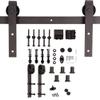 K Series 72in x 84in (36in x 84in x 2 Panels) Unfinished Solid Wood Sliding Barn Door with Hardware Track - Assembly Needed view 4