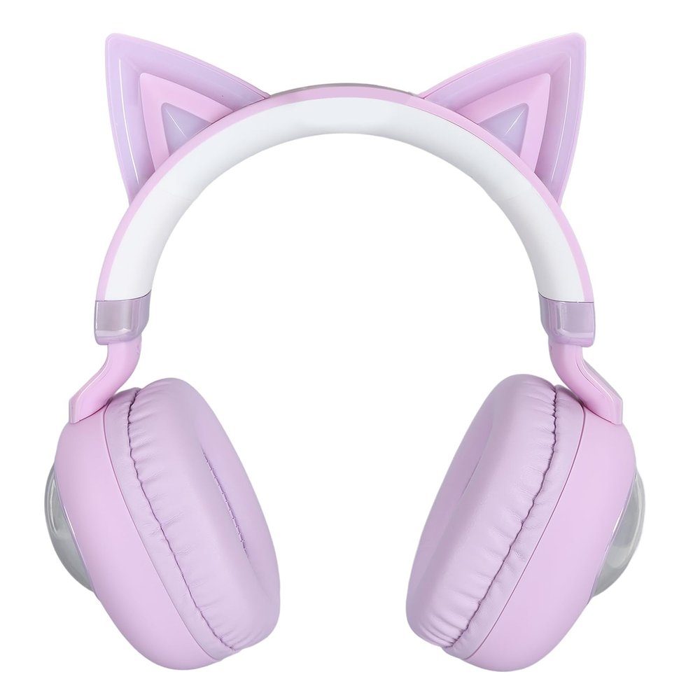 CCYLEZ , with Wire Foldable Adjustable Headband RGB Lights Cat Ear HiFi Stereo for Online Classes for Travel (#1)