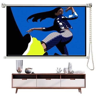 HVENNUXXG Manual Pull Up Projector Screen Roll-Down Movie Screen 40" 50" 60" 72" Projection Screen Portable Wrinkle-Free, for Movie Home Theater Cinema Office Video(40 Inch 4:3)