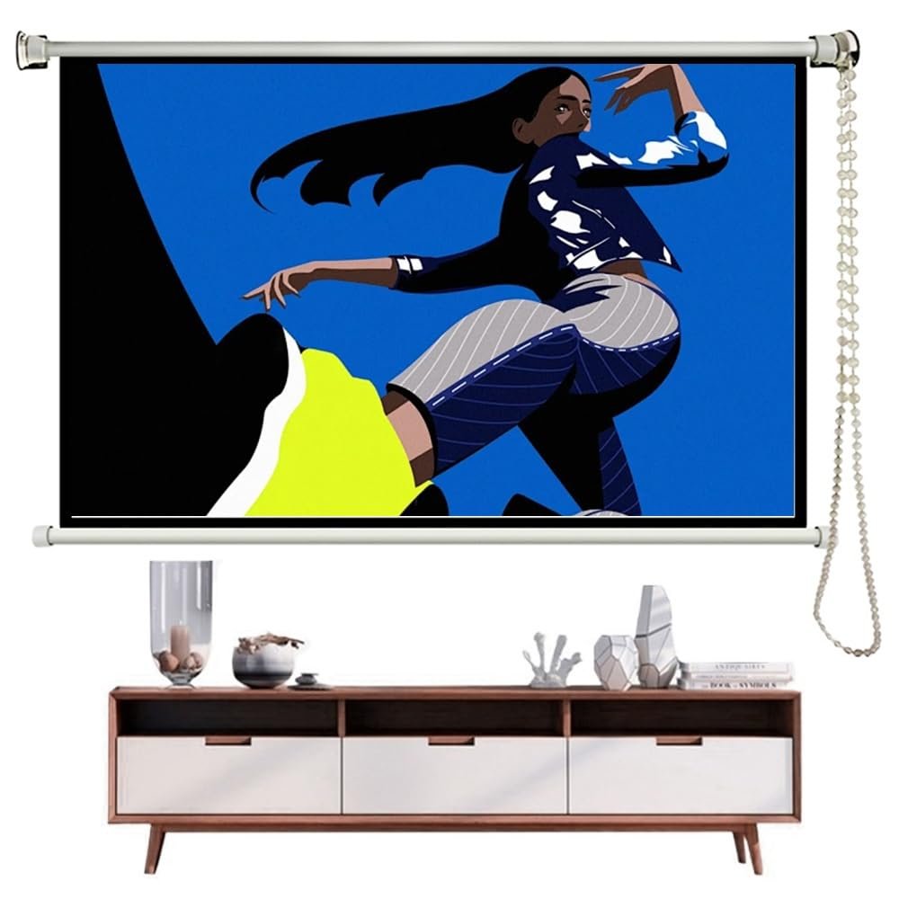 HVENNUXXG Manual Pull Up Projector Screen Roll-Down Movie Screen 40" 50" 60" 72" Projection Screen Portable Wrinkle-Free, for Movie Home Theater Cinema Office Video(40 Inch 4:3)