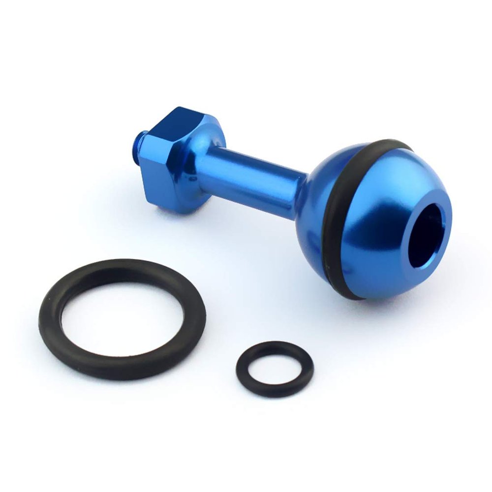 NovelGoal Aluminum 1/4 Inch Screw Ball Adaptor Mount Tripod Adapter Compatible with Hero 13 and Osmo 360 Action Camera Diving Photo Studio Kit (Blue)