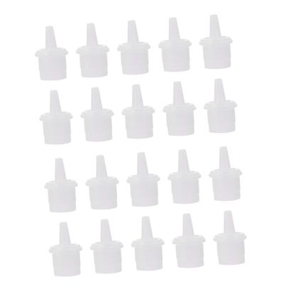 50Pcs Eyelash Glue Bottle Nozzle Caps Replacement Plastic White