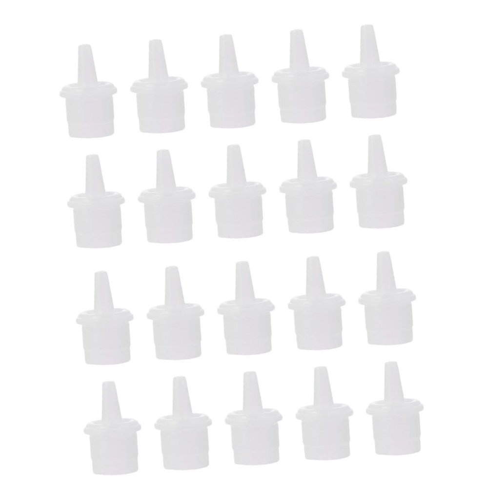 50Pcs Eyelash Glue Bottle Nozzle Caps Replacement Plastic White