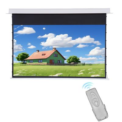 72inch Motorized Projector Screen w/Remote, Ceiling or Wall Mount, 16:9 HD 4K, Gain 3.5 Projector Movie Screen for Home Theater, Office Projection