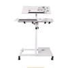 WUHUQN Portable Table Mobile Laptop Table, Adjustable Computer Work Station Desk Rolling Presentation Cart with Keyboard Tray view 1