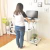 WUHUQN Portable Table Mobile Laptop Table, Adjustable Computer Work Station Desk Rolling Presentation Cart with Keyboard Tray view 2