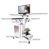 WUHUQN Portable Table Mobile Laptop Table, Adjustable Computer Work Station Desk Rolling Presentation Cart with Keyboard Tray view 4