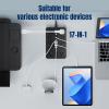 17 in 1 Surge Protector Power Strip, Power Strip with USB Ports, Flat Plug Surge Protector Power Strip, Outlets with Switch,Black 2m view 2