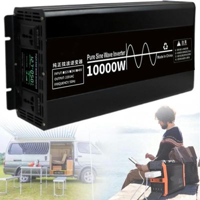 10000W Power Inverter Voltage Converter, Car Inverter Pure Sine Wave for Motorhomes Truck Boat Camping Household Laptop Charging~/