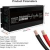 10000W Power Inverter Voltage Converter, Car Inverter Pure Sine Wave for Motorhomes Truck Boat Camping Household Laptop Charging~/ view 3
