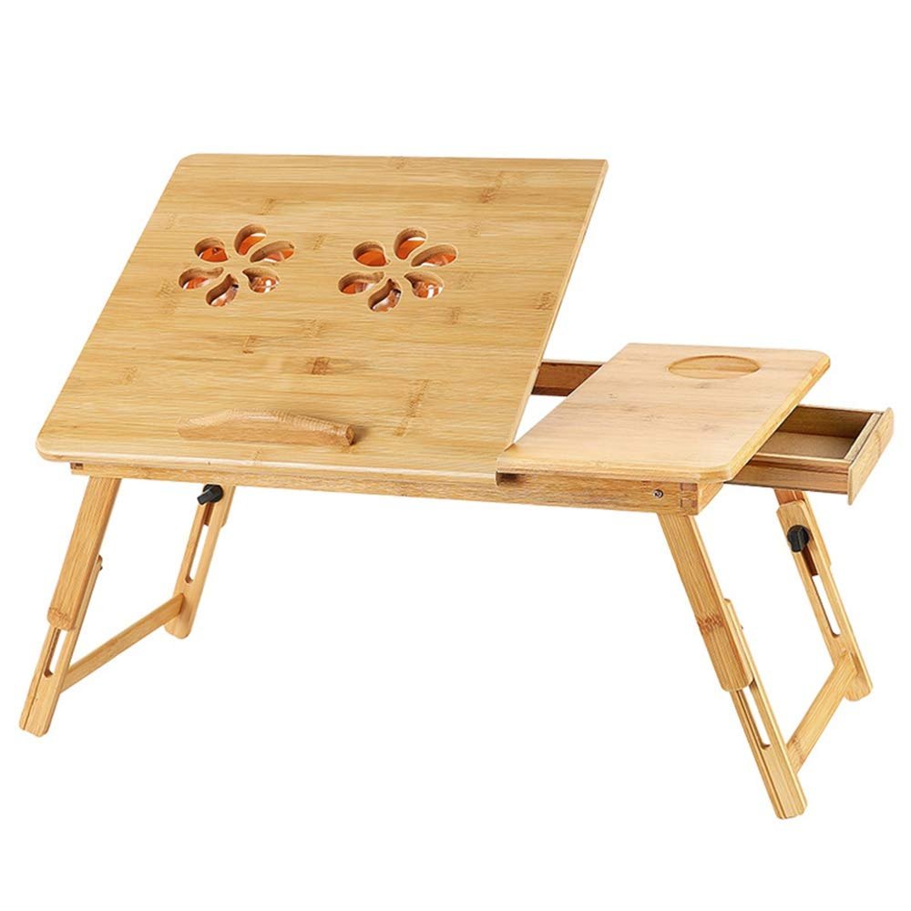 WUHUQN Portable Table Portable Folding Bamboo Laptop Table Sofa Bed Office Laptop Stand Desk Bed Table for Computer Notebook Books