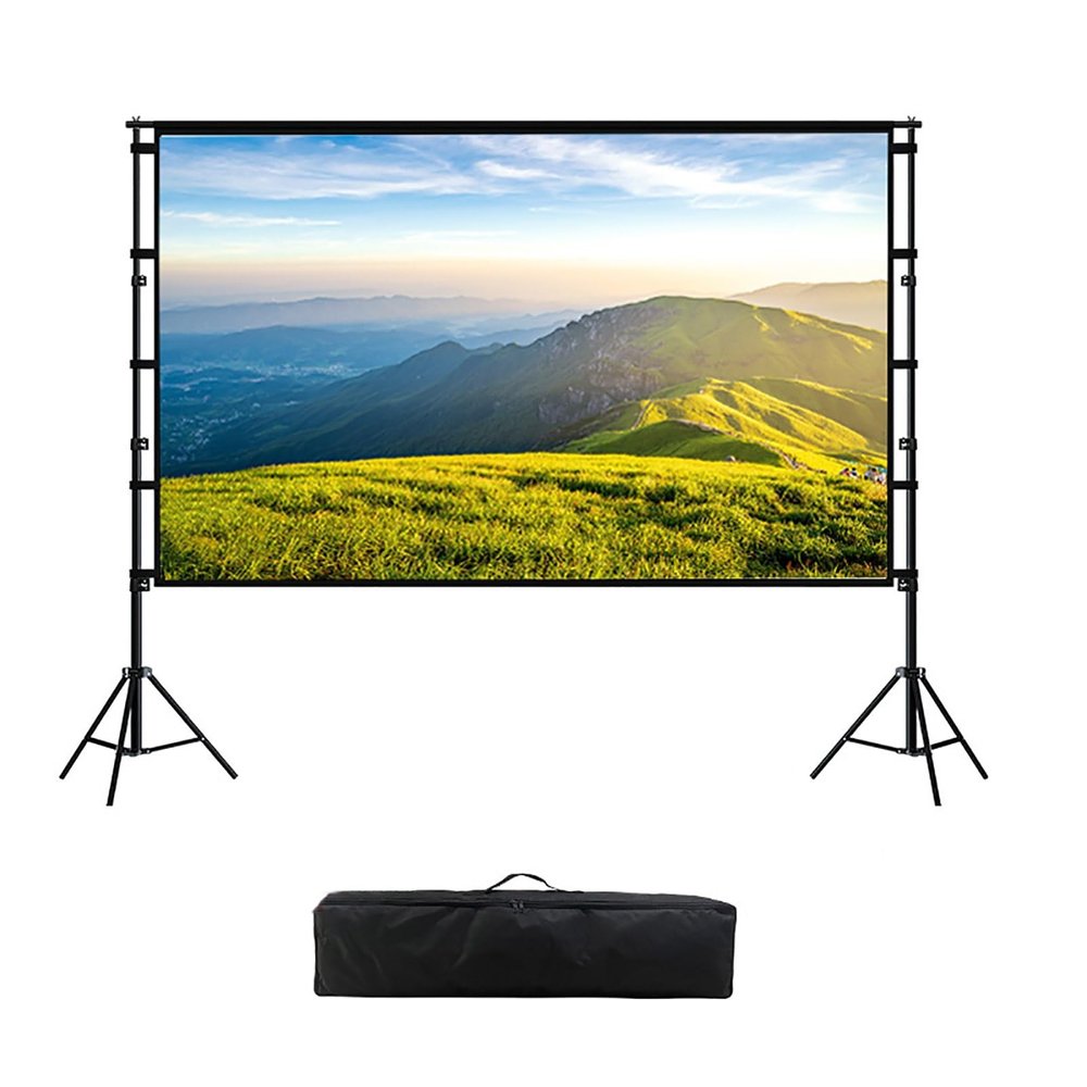 100inch Projector Screen with Adjustable Stand, Washable, 160 Viewing Angle, 84inch Portable Projection Movies Screen with Carrying Bag for Indoor Outdoor Camping Trip(100 inch)