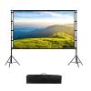 100inch Projector Screen with Adjustable Stand, Washable, 160 Viewing Angle, 84inch Portable Projection Movies Screen with Carrying Bag for Indoor Outdoor Camping Trip(100 inch) view 1