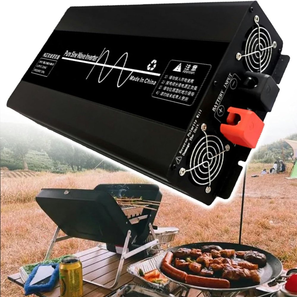 24V Car Inverter Pure Sine Wave with LCD Display & Sockets, 3500W/4500W/7000W DC to AC Power Inverter for Camping Motorhome~/