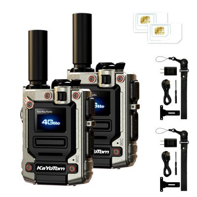 Global Walkie Talkies 4G PoC Two Way Radios Unlimited Range PTT Push to Talk Over Cellular Radio Long Range Ideal for Outdoor Sports, Logistics or Event Management(2 with SIM Card)