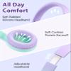 rockpapa Kids Headphones, Wired Headphones for Kids with Microphone, 85/94dB Volume Limiter Headphone for Girls Boys, Foldable Head Phones for School Tablet Laptop Purple Teal view 2