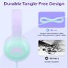 rockpapa Kids Headphones, Wired Headphones for Kids with Microphone, 85/94dB Volume Limiter Headphone for Girls Boys, Foldable Head Phones for School Tablet Laptop Purple Teal view 4