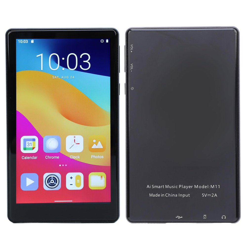 5 128GB MP4 Player with Bluetooth Wi Fi, Spotify MP3 & MP4 Players with Touchscreen and Speaker, Android Music Players with HiFi Sound, 1080P HD 4GB RAM 64GB ROM