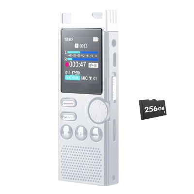 Digital Voice Recorder, 256GB Storage, 4-in-1 Recording Functions, Compact Size