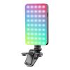 Andoer Pocket RGB Fill Light LED Video Light 2500K-9000K Dimmable 10 Scene Lighting Effects Video Conference Light for Computer Tablet Mobile Phone DSLR Camera with Screen Clip Cold Shoe Mount view 1