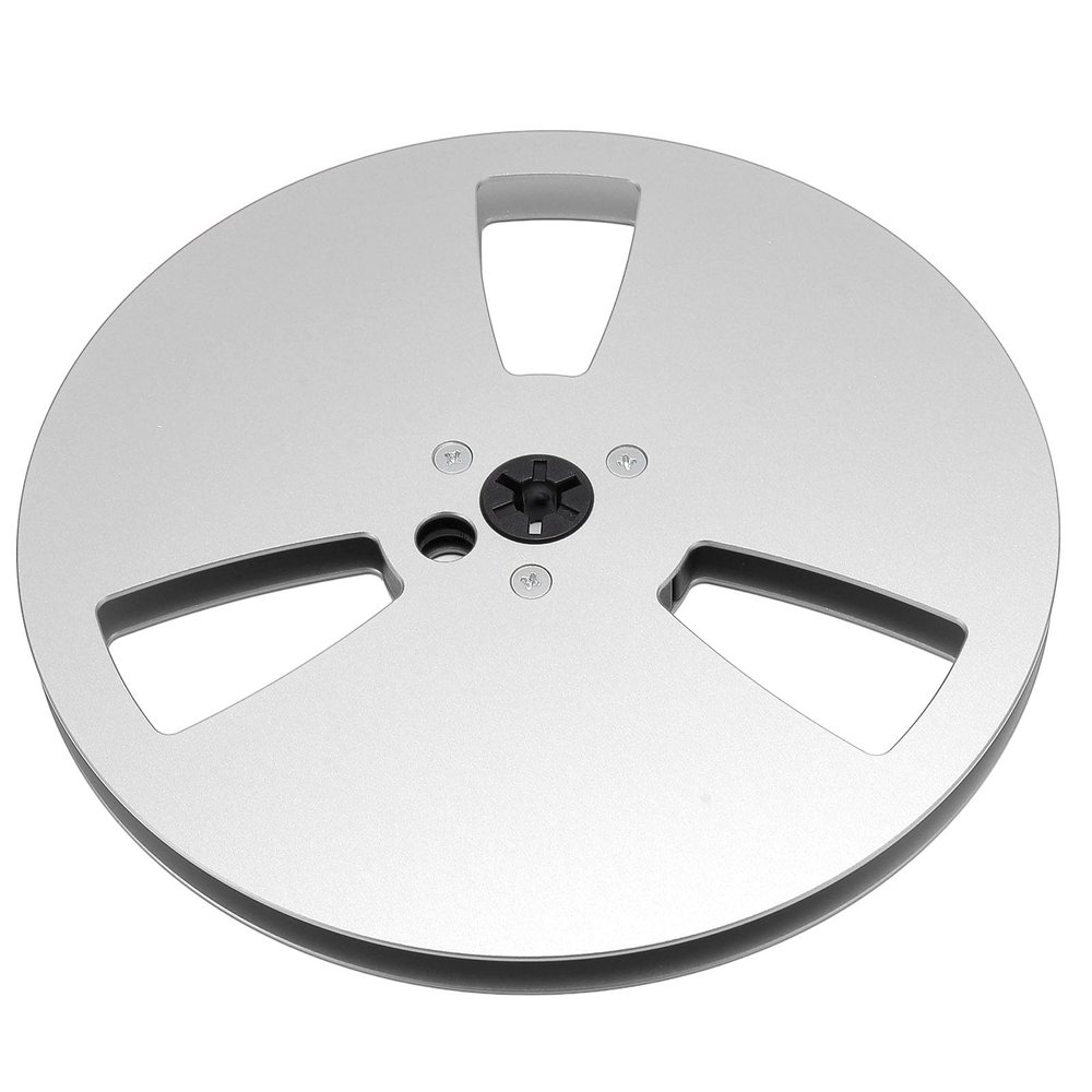 1/4 7 Inch Empty Tape Reel 3 Holes Aluminum Alloy Universal Open Sound Recording Tape Empty Reel for Recording (Silver)