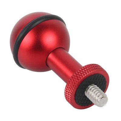NovelGoal Aluminum Screw Fix Mount 1inch Ball Head Anti-Loose Adjustable Adapter for OS-MO 360/Hero 13 and All Hero Action Camera Cage Accessories (Red)