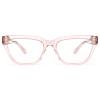 Dollger Blue Light Blocking Glasses For Woman Men Rectangle Cat Eye Computer BlueLight Glasses Clear Lens Non-Prescription Transparent powder frame view 2