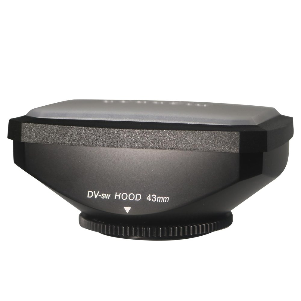 LingoFoto 30/37/43/46/49/52/58/62/67/72/77mm Square Lens Hood Cap Set,16:9 Wide Angle Video Camera Lens Shape Screw Mount Rectangular Lens Hood with White Balance Cap (43mm)