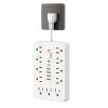 17 in 1 Surge Protector Power Strip, Power Strip with USB Ports, Flat Plug Surge Protector Power Strip, Outlets with Switch,White 300cm view 1
