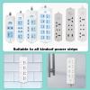Adhesive Punch Free Socket Holder, 8Pcs Power Strip Holder Wall Mount, Self-Adhesive Desktop Socket Fixer Space-Saving and Easy Install for WiFi Routers, Remote Controls view 3