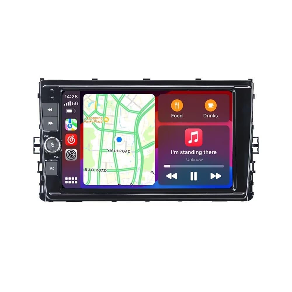 Radio Stereo Original Car Style for VW Golf Polo Bora Passat T-ROC T-Cross 2018,Biorunn 9" 8-Core GPS Navi Wireless Wired Car-Play Android Auto Upgrade Dash Kit,8GB RAM 128GB ROM