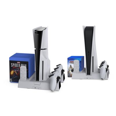 Dobe TP5-3532B PS5/PS5 Slim Stand and Multifunctional Cooling Station with RGB LED Controller Charging Station for PlayStation 5 Console, PS5/PS5 Slim Accessories with Cooling Fan