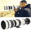 420-800mm Manual Telephoto Zoom Lens,F8.316 Manual Focusing Zoom Telephoto Lens Telescope for EFS Mount Camera (White) view 2