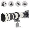 420-800mm Manual Telephoto Zoom Lens,F8.316 Manual Focusing Zoom Telephoto Lens Telescope for EFS Mount Camera (White) view 3