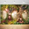 10x6.5ft Spring Backdrop Enchanted Garden Fairy Tale World Grass Wonderland Photography Background Girls Birthday Baby Shower Party Decorations Kids Photoshoot Supplies Photo Studio Props view 1