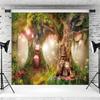 10x6.5ft Spring Backdrop Enchanted Garden Fairy Tale World Grass Wonderland Photography Background Girls Birthday Baby Shower Party Decorations Kids Photoshoot Supplies Photo Studio Props view 3