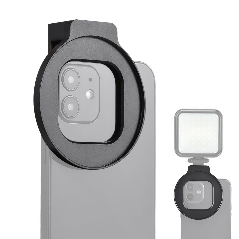 Andoer 67mm Phone Filter Mount Threaded Lens Filter Clip Full Metal with Cold Shoe Mount Replacement for iPhone 15/14/13/12